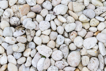 White pebbles stone texture and background