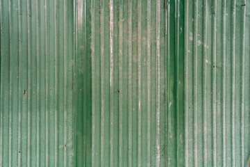Green old Zinc sheet or Green corrugated metal sheet texture background.