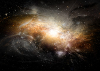 Obraz premium Stars, dust and gas nebula in a far galaxy