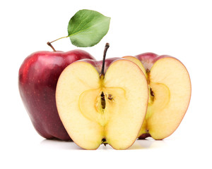 Red apples isolated on white background