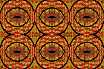 Naklejka premium Multicolored ethnic fabric, rounded shapes