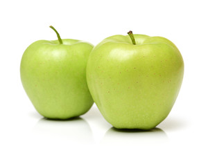 Tasty peGreen apple isolated on white backgroundar isolated on white background