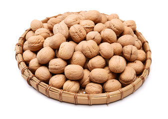 walnuts on a white background