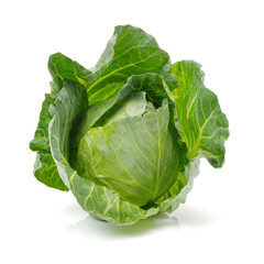 Green cabbage isolated on white background