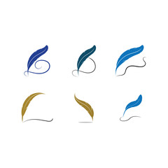 Fototapeta premium Feather pen write sign logo template app icons
