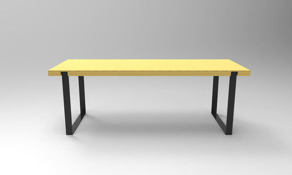 3d illustration of office table on white