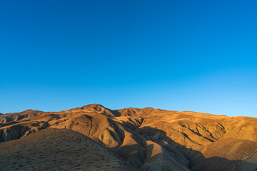 Amazing embossed mountain landscape at sunset