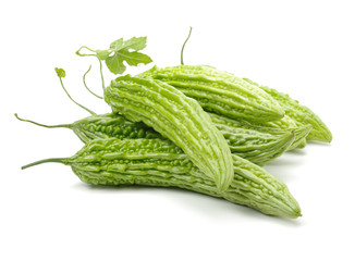 Bitter melon , Bitter gourd on white background