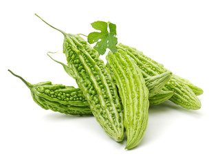 Bitter melon , Bitter gourd on white background
