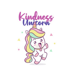 The Cute Kindness Unicorn Illustration