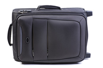 Big black suitcase isolated on white background