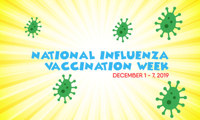 Vector illustration on the theme of National Influenza Vaccination week from December 1st to 7th.
