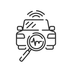 Car diagnostics test service color line icon. Maintenance, repair concept. Protection, insurance vehicle.