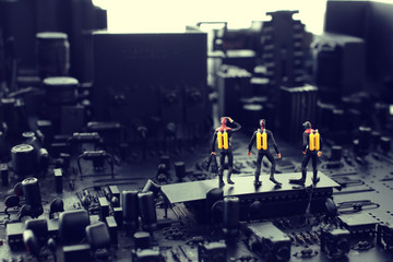 黒い破壊された街並み