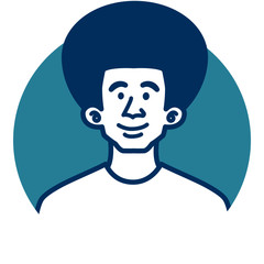 男性　アフロ　人物　人　アイコン　かわいい　顔　上半身　