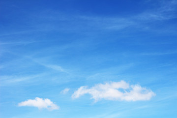 Blue sky with white clouds, copy space.