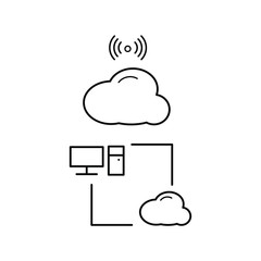  A set of simple icons with cloud-based Internet technologies