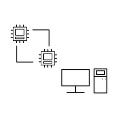 Set of simple icons with Internet hosting.