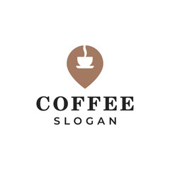 Placeholder with coffee cup silhouette illustration for logo template design.