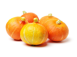 Orange pumpkin on white background 