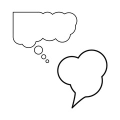 Set of simple icons with dialog box, dialog bubble