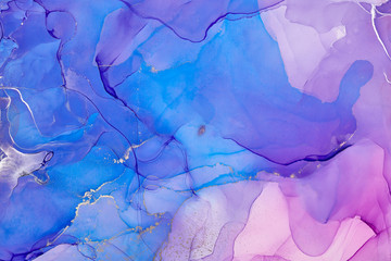  Abstract colorful background, wallpaper. Mixing acrylic paints. Modern art. Paint marble texture. Alcohol ink colors  translucent