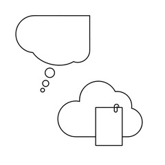 Set of simple icons with dialog box, cloud and document