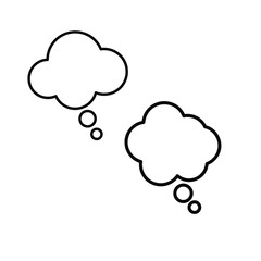 Set of simple icons with speech bubbles