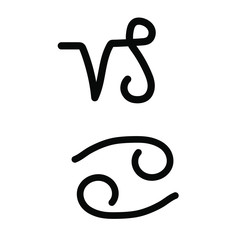 Astrological signs of the zodiac. Scorpio and Cancer. Set of two icons