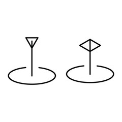 Gps position pin vector icon. Set icons