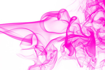 Obraz na płótnie Canvas art of pink smoke abstract on white background. movement of ink color