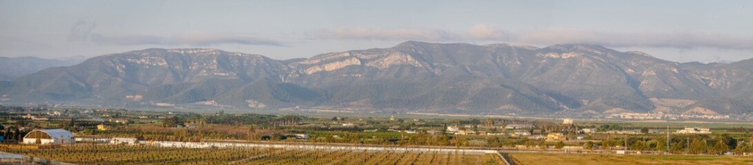 Panoramic of a mountain range in high resolution