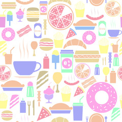 fast food seamless pattern background icon.