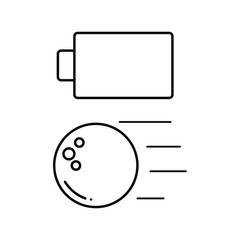 A simple set of icons, the battery and the bowling ball