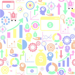 finance seamless pattern background icon.