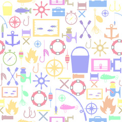 fishing seamless pattern background icon.