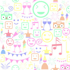 fun seamless pattern background icon.
