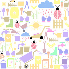 gardening seamless pattern background icon.