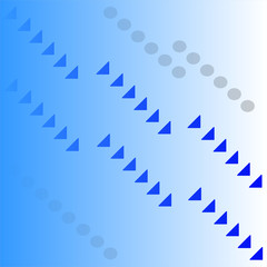 abstract pattern with triangles and circles on blue background