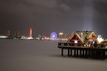 New year Kazan city at night