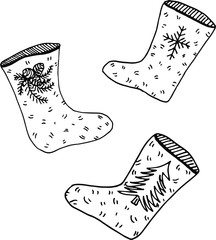 hand draw winter clothes gifts