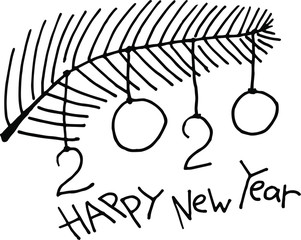 draw new year's lettering cone Christmas tree