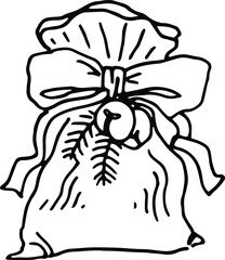 drawing Christmas symbols line graphics