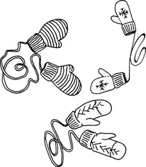 hand draw winter clothes gifts