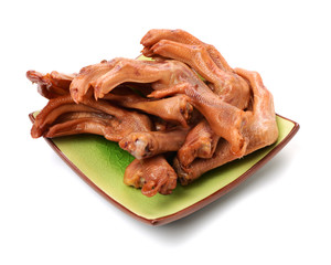 duck feet on white background