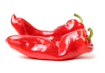 Fresh red pepper on white background