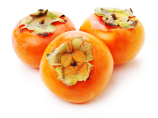 persimmon on white background 
