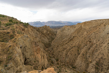 Landscapes near the Ricaveral road (Almeria) Spain