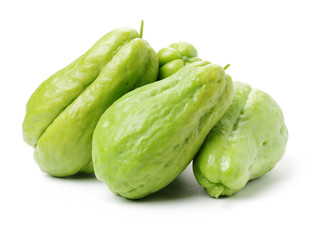 Chayote on a white background