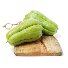 Chayote on a white background